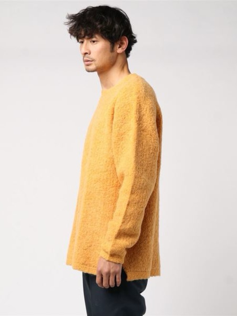 Saturdays NYC Wool Blend Wade Bouclé Textured Crewneck Sweater Men Size S